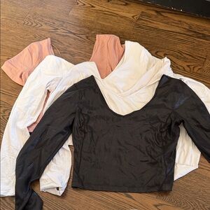 Elegant Women's Long Sleeve Tops - Black, White, and Pink
